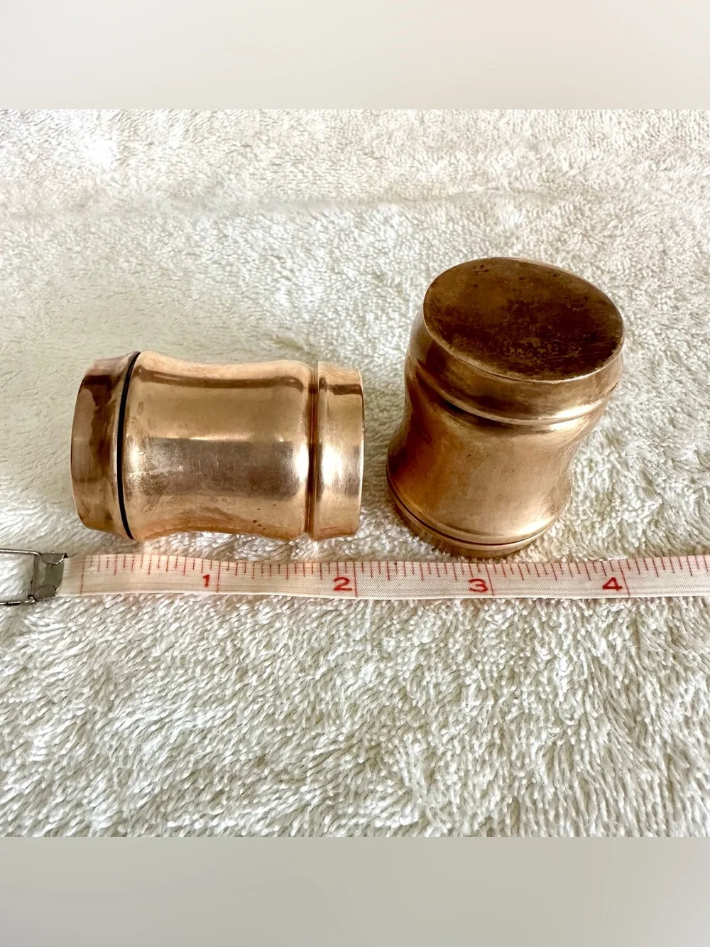 Vintage Solid Brass Salt & Pepper Shakers Heavy Mid Century Modern Retro Decor